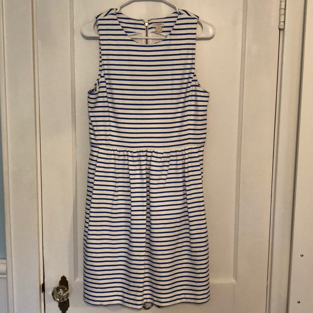 JCrew summer Dress, white and blue stripes